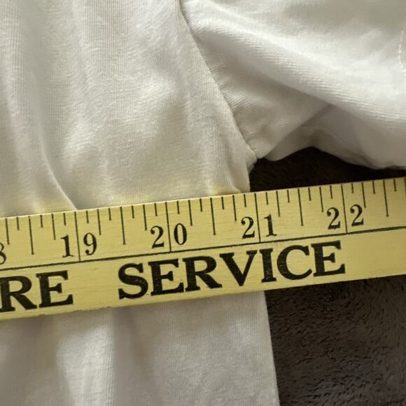 MINA BAIE Shirt Womens Small White Pocket Tee Oversized Relaxed Fit Minimalist - Picture 8 of 9